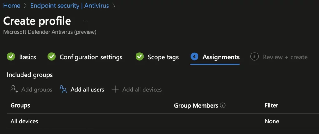 New macOS AntiVirus Policies Using Intune release 2308 or later Fig. 6